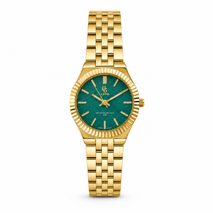 Montre Sixtine | Dorée Cadran vert