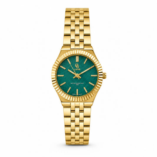 Montre Sixtine | Dorée Cadran vert