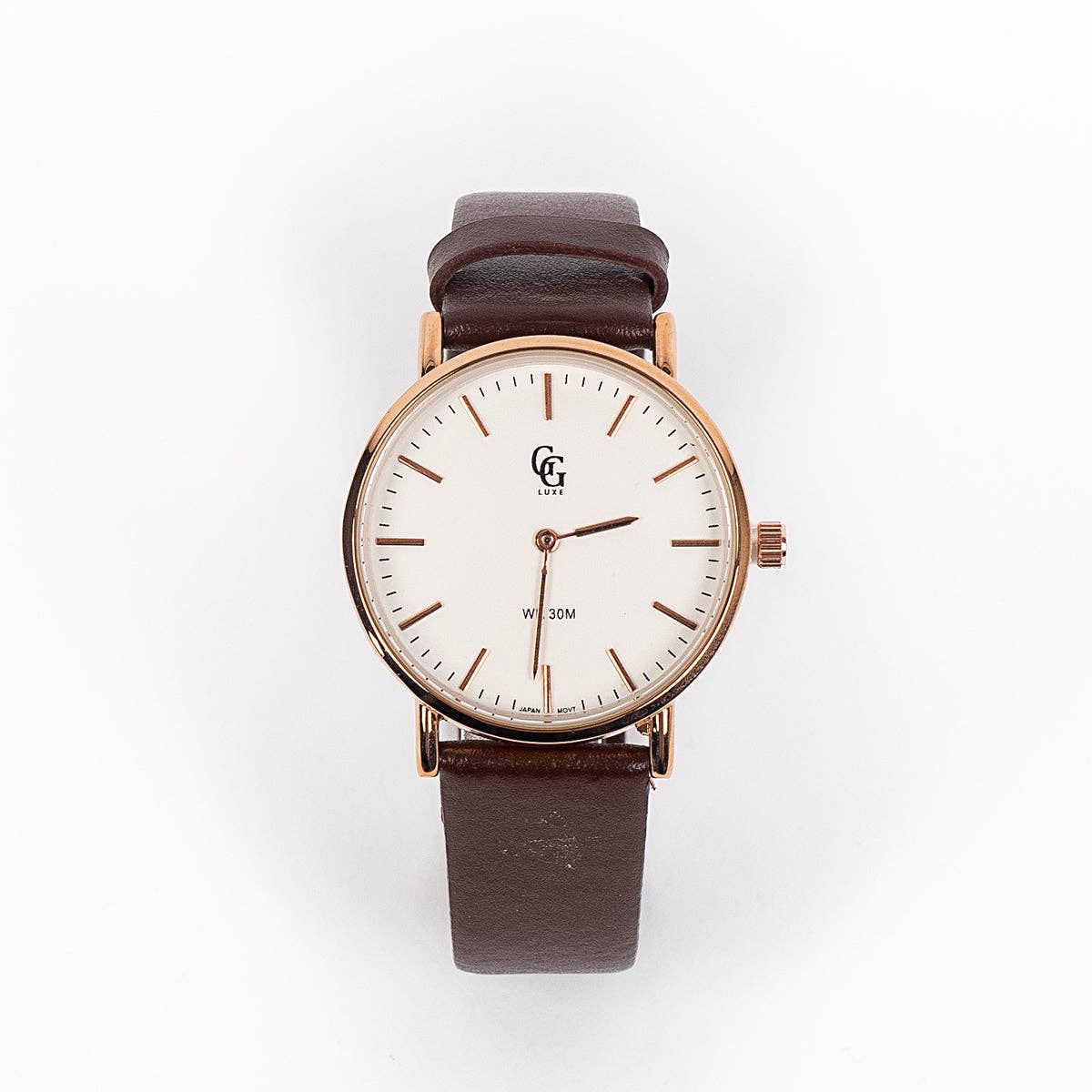 Montre Cuirélia / Cuir Marron & or rosé