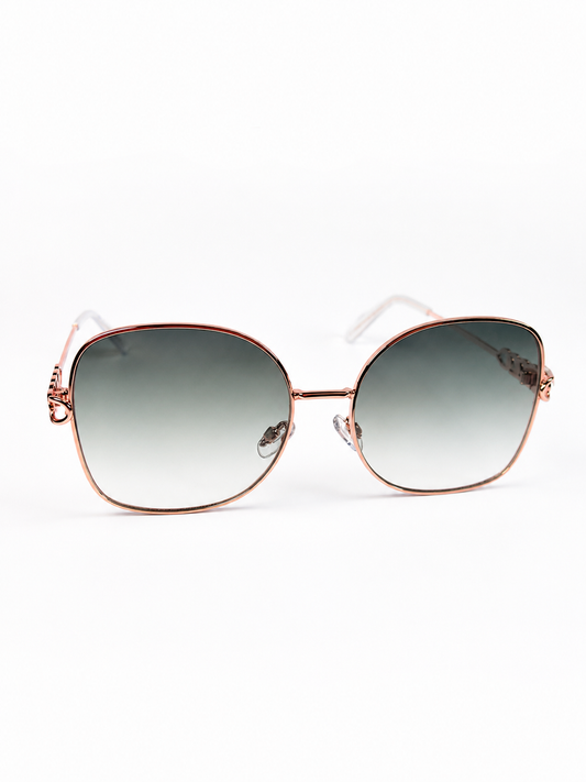 Lunettes de soleil oversize / Branches chaînes