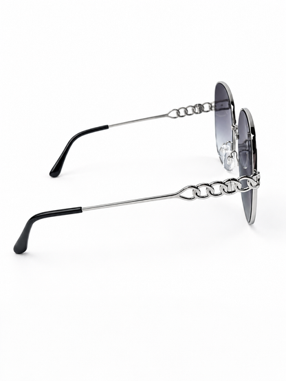 Lunettes de soleil oversize / Branches chaînes