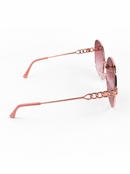 Lunettes de soleil oversize / Branches chaînes